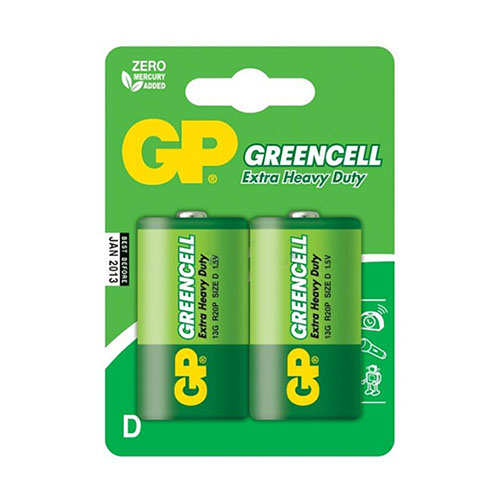 Батарейка GP Greencell R20 (D) 13G/C2 (20/120) блист.
