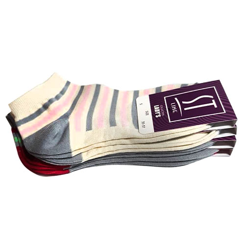 Шкарпетки жіночі короткі з малюнком смужки LCC002 р.23-25 ​​( 12пар/уп)