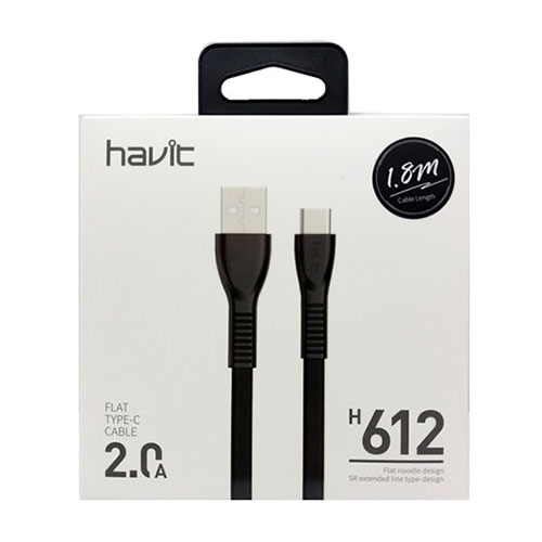 Кабель USB-Type C HAVIT HV-H612 1.8m/2А (1193) плоский