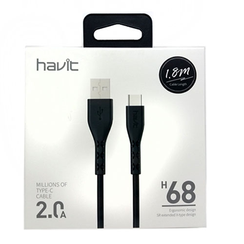 Кабель USB-Type C HAVIT HV-H68 1m/2A (1643) круглий