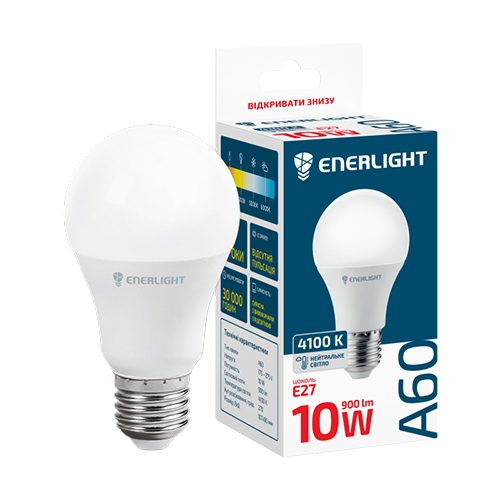 LED лампа ENERLIGHT A60 10Вт 4100K E27 (0068)