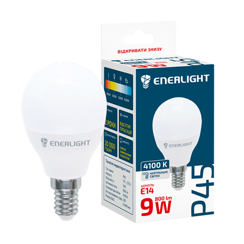 LED лампа ENERLIGHT G45 9Вт 4100K E14 (3564)