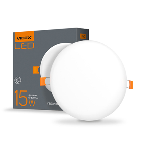 LED світильник безрамковий круг VIDEX 15W 4100K 220V (8207) 25139
