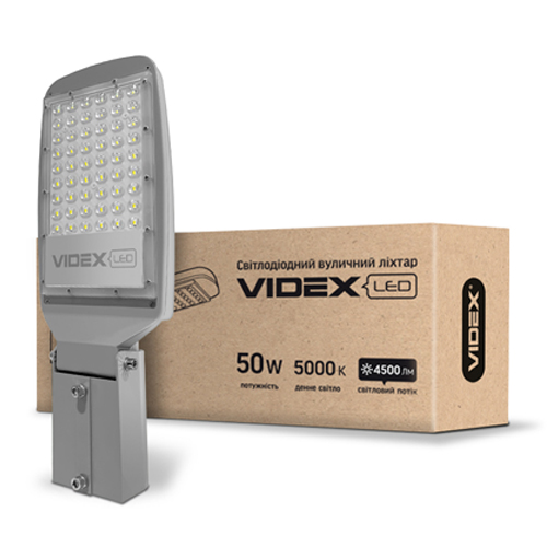 LED ліхтар вуличний VIDEX 50W 5000K 220V поворотний (8115) 25123 ССП