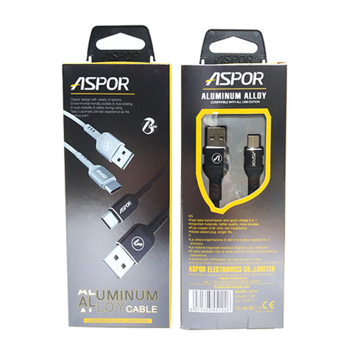 Кабель USB-Type C ASPOR A123 1.2m / 2.1A Aluminum Alloy