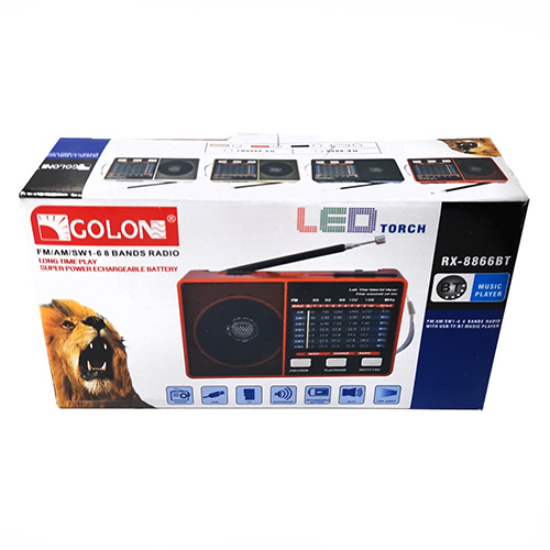 Радіо з динаміком Golon RX-8866 USB/TF/Ліхтарик/3*R6+акумулятор BL5c