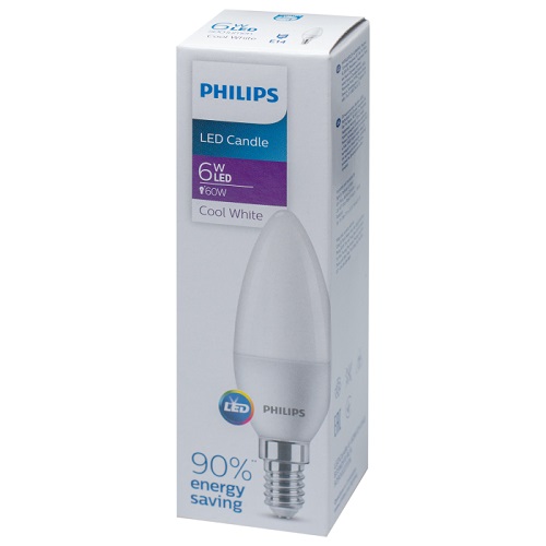 LED лампа Philips Candle 6-60W E14 2700К 827 B35NDFR RCA (9379)