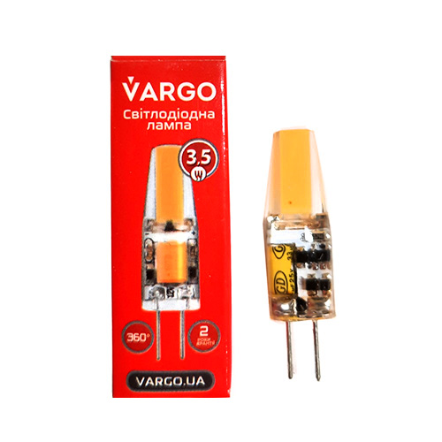 LED лампа VARGO G4 3.5W 4000K 220V ɸ10×H32mm (V-114868)