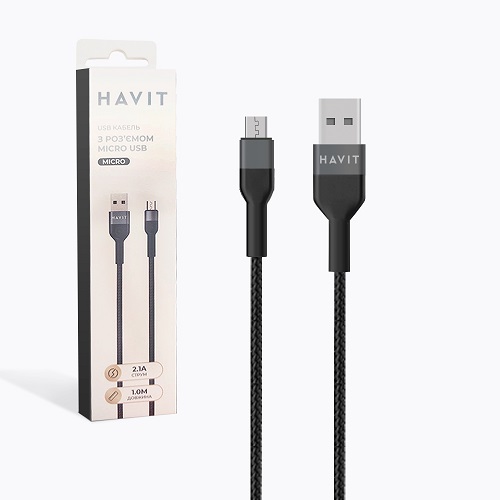 Кабель USB-Micro USB HAVIT HV-CB621C 2.1A/1м
