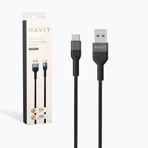 Кабель USB-Type C HAVIT HV-CB623C 2.1A/1m 27133