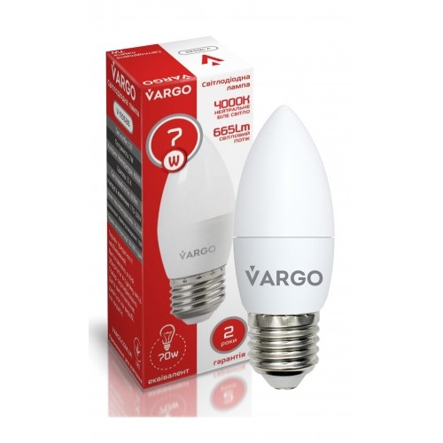 LED лампа VARGO C37 7W 4000K E27 220V (V-110525)