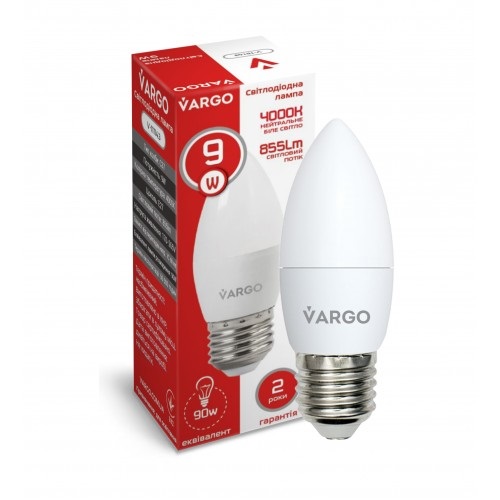 LED лампа VARGO C37 9W 4000K E27 220V (V-111143)