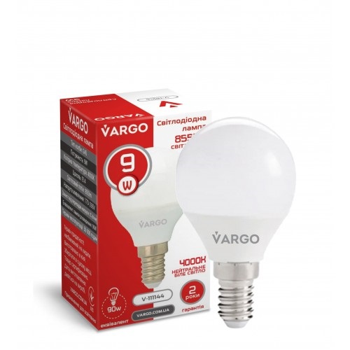 LED лампа VARGO G45 9W 4000K E14 220V (V-111144)