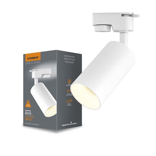 LED світильник VIDEX під лампу GU10 білий трековий (VL-SPF06C-W) (20 шт/ящ) (2189)