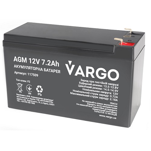 Акк VARGO свинцево-кислотний 12V / 7.2Ah (V-117509) *