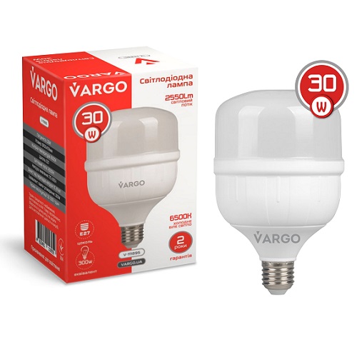 LED лампа VARGO 30W E27 6500K 100*159мм 220V (V-111895)