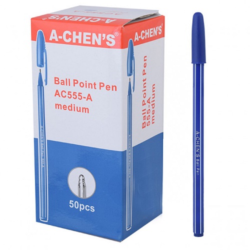 Ручка кулькова Синя AC 555 (50шт/уп)