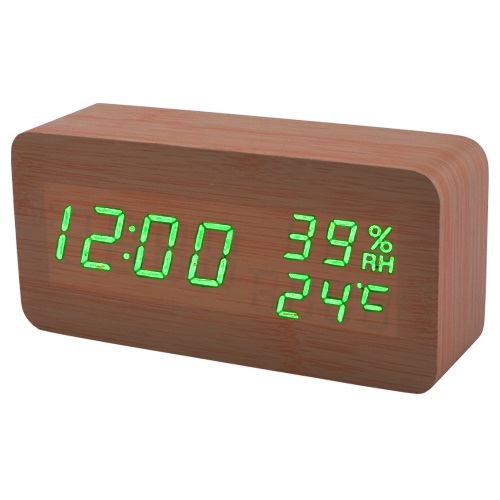 Багатофункціональний годинник у вигляді дерев'яного бруска № 862S-4