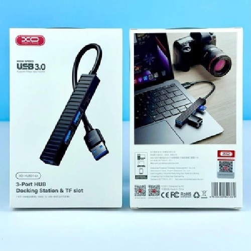 Хаб USB XO № 014A 4в1 (USB+USB2.0*2+USB3.0+TF карта)